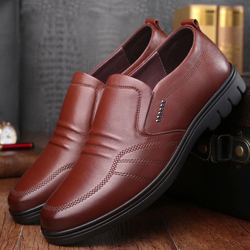 Zapatos de negocios de hombre antideslizantes de cuero suave