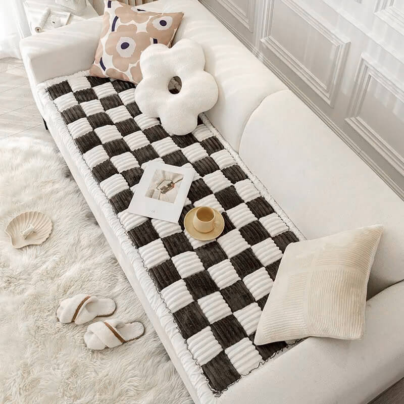Funda de Sofá Cama Cuadrada para Mascotas de Color Crema