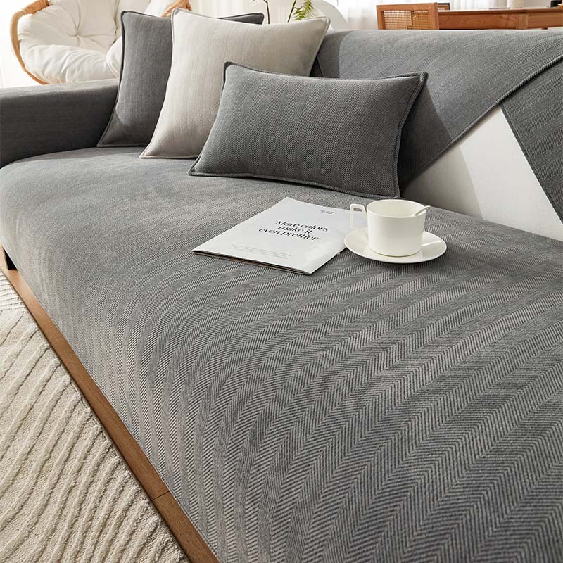 Herringbone Chenille Tela Protector de Muebles Funda de Sofá