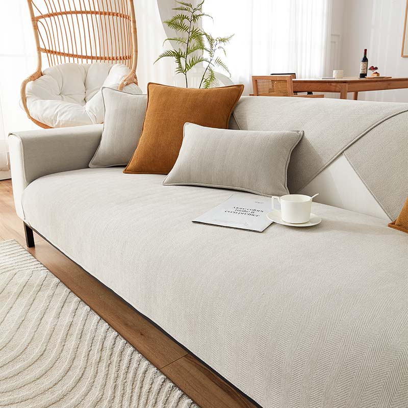 Herringbone Chenille Tela Protector de Muebles Funda de Sofá
