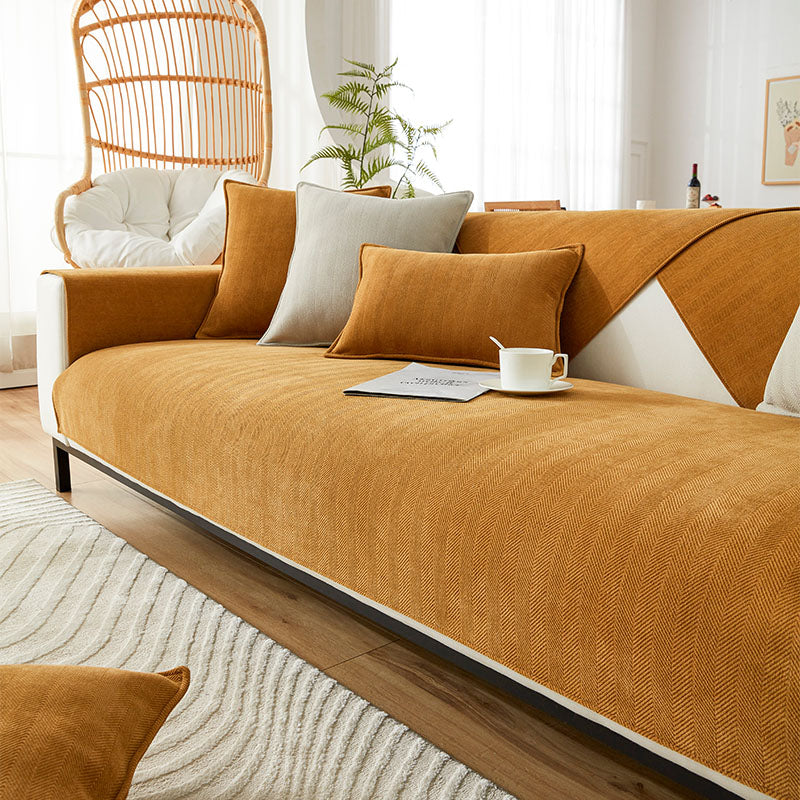 Herringbone Chenille Tela Protector de Muebles Funda de Sofá