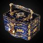 Caja de almacenamiento de joyas de tres capas exquisitas exquisitas hechas a mano