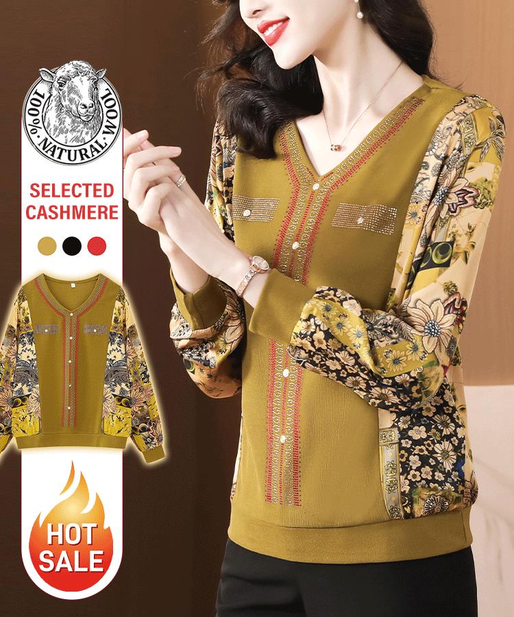Top con elegantes con cuello en V con cuello en V recibido para otoño