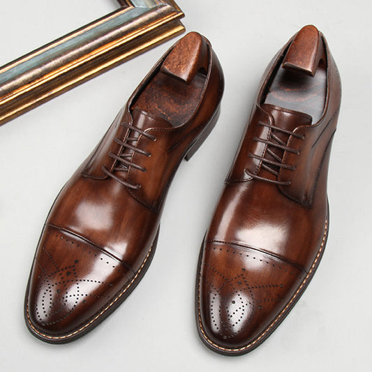 Paul™ Zapatos de piel auténtica de gama alta para hombre, bellamente tallados.