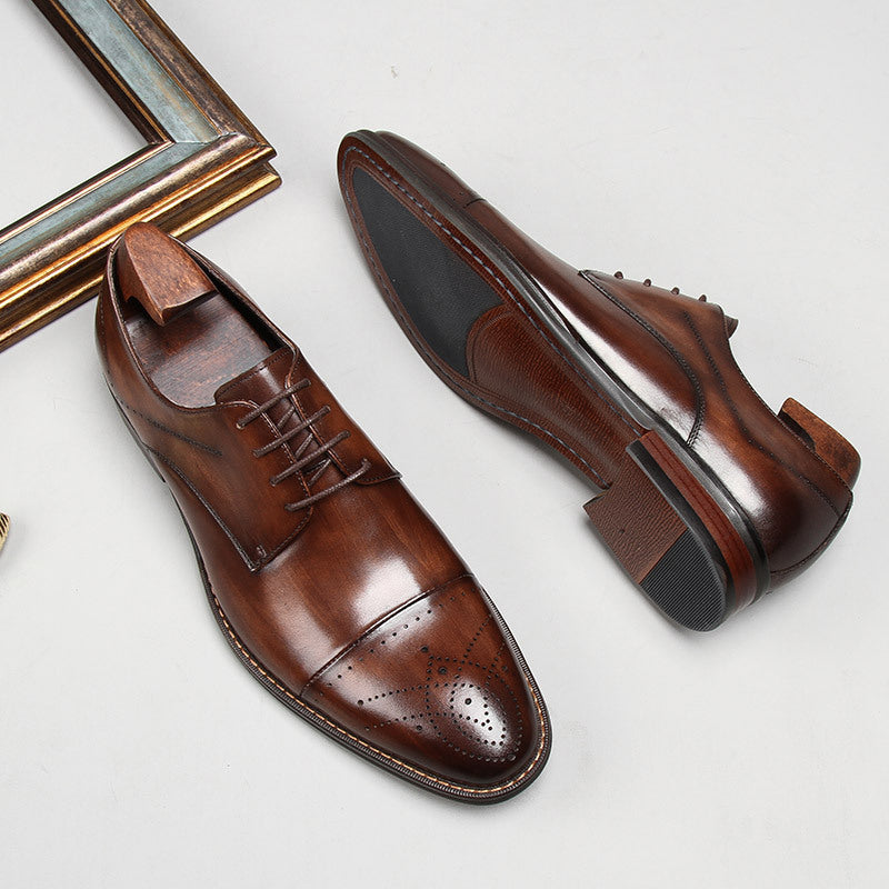 Paul™ Zapatos de piel auténtica de gama alta para hombre, bellamente tallados.