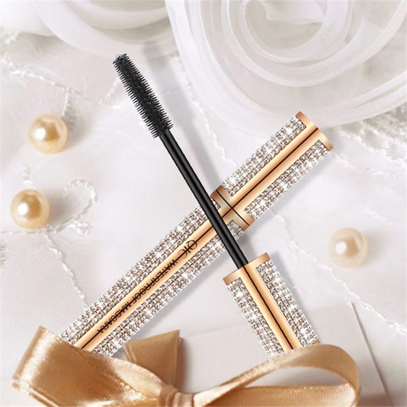 Compre 1 y llévese 1 gratis-4D Flash Diamond Waterproof Silk Fiber Thick Lengthening Mascara