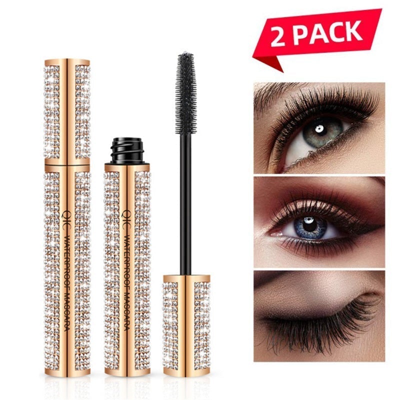 Compre 1 y llévese 1 gratis-4D Flash Diamond Waterproof Silk Fiber Thick Lengthening Mascara