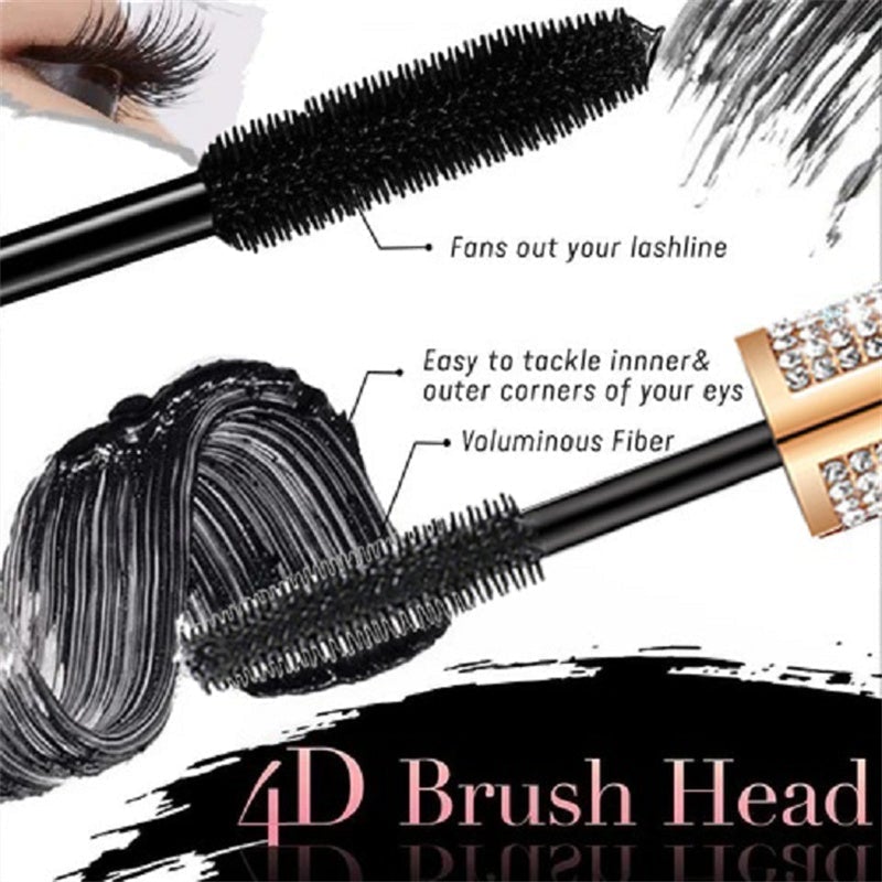 Compre 1 y llévese 1 gratis-4D Flash Diamond Waterproof Silk Fiber Thick Lengthening Mascara