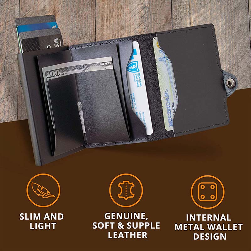 Cartera antipérdida con ranura para varias tarjetas