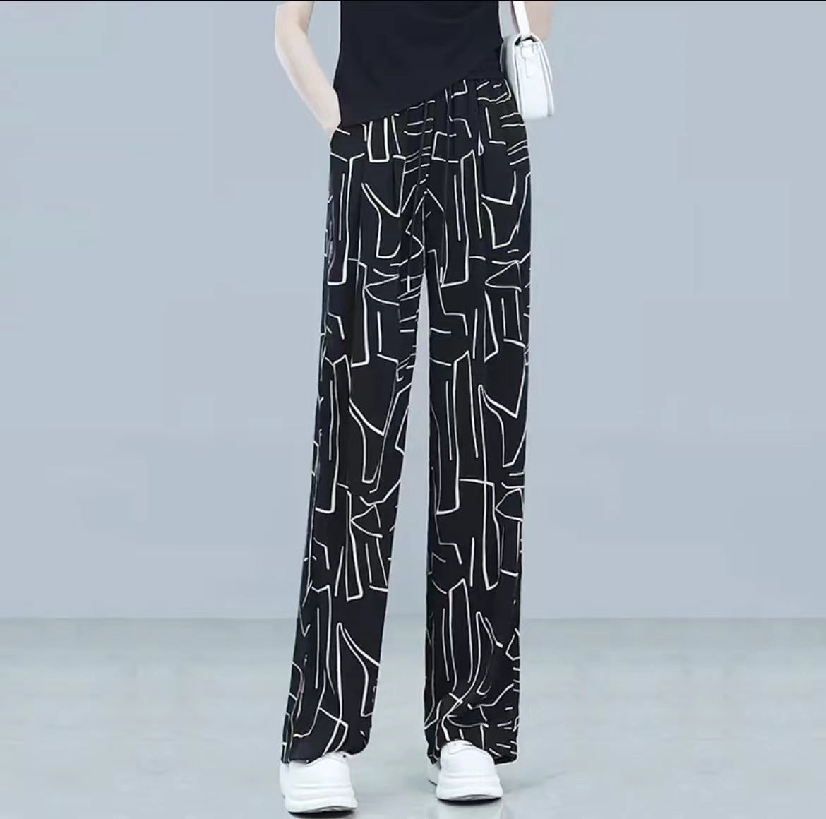 2023 Nuevo Estilo Hielo Seda Cintura Alta Pantalones Casual