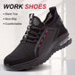 Zapatos de trabajo ultraligeros, transpirables y antideslizantes con puntera de acero
