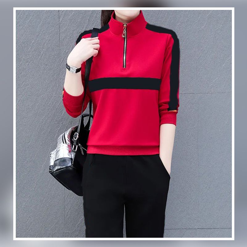Sweatsuit de 2 piezas de cuello de collar de mujer