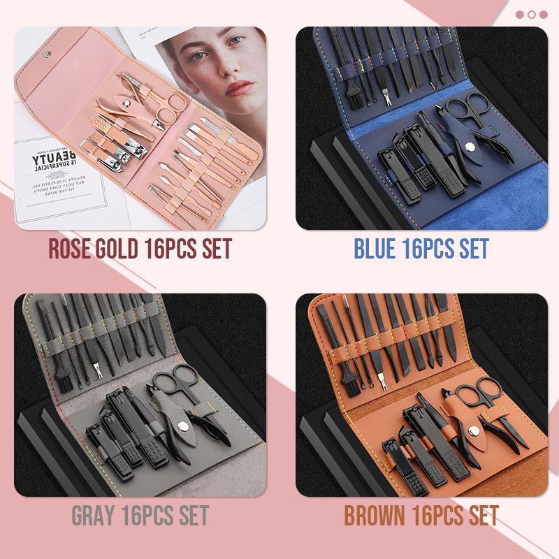 Regalo Perfecto-Set De Cuidado De Uñas De 16 Piezas (Diez Colores)