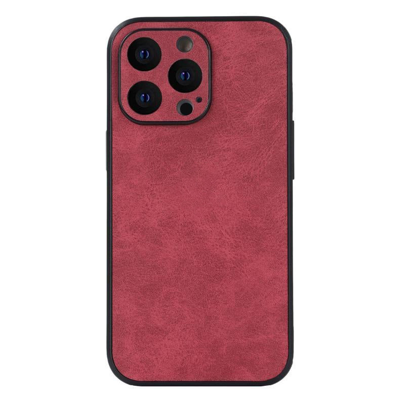 Funda de Piel de Cordero de Cuatro Bordes para iPhone