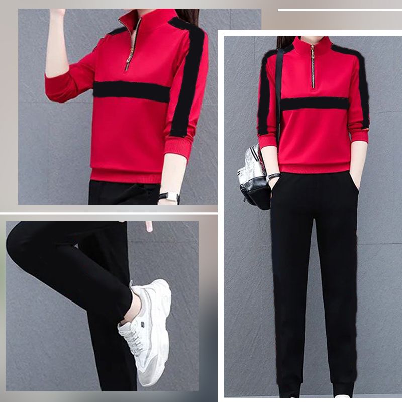 Sweatsuit de 2 piezas de cuello de collar de mujer