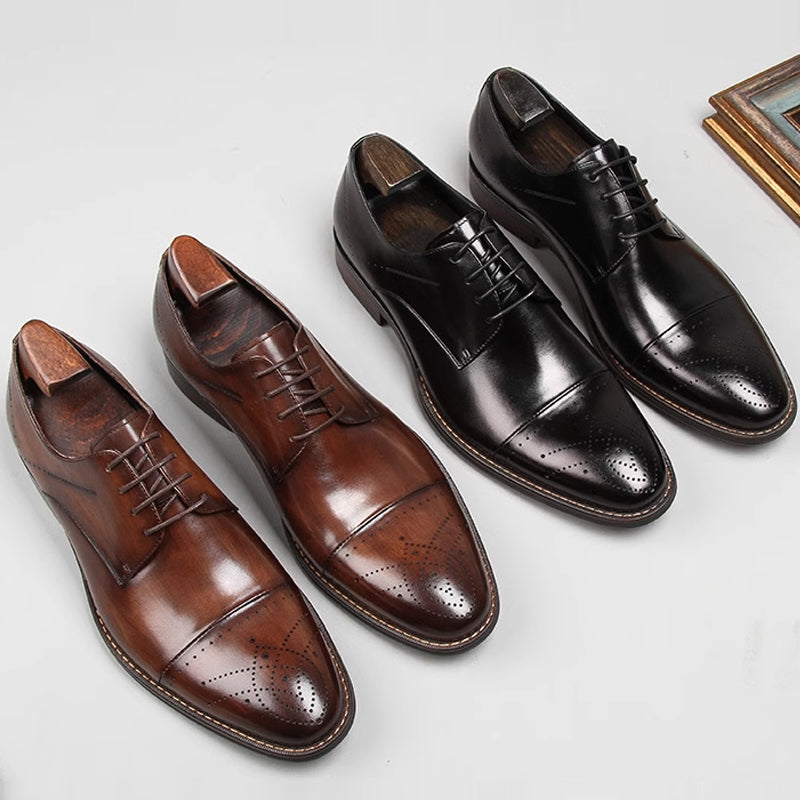Paul™ Zapatos de piel auténtica de gama alta para hombre, bellamente tallados.