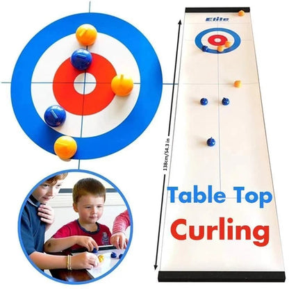 👨‍👩‍👧‍👦Table Juguete de curling, juego de mesa de hockey sobre hielo, fiesta familiar 🏒 Juego de mesa de curling multijugador