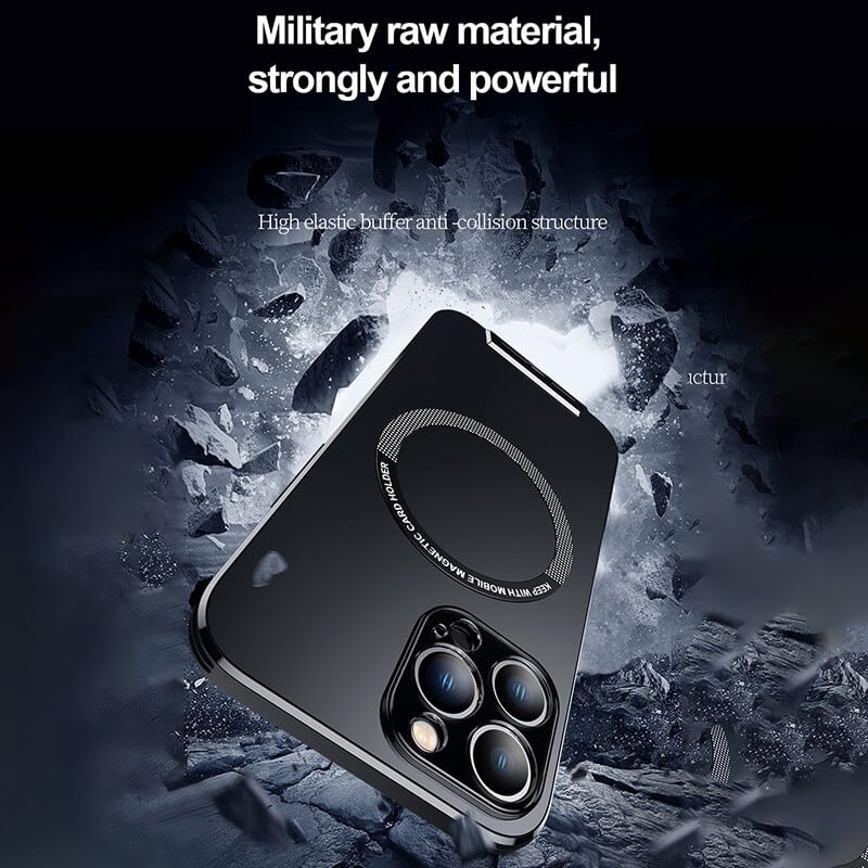 Funda de teléfono con soporte magnético para iPhone