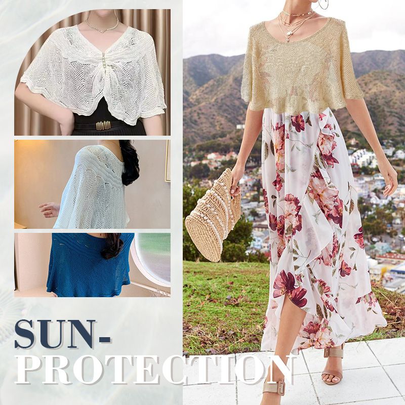 🔥Promoción Día de la Madre 🔥 descuentoChal de punto a prueba de sol（Regalo Perla Clips 6pcs）