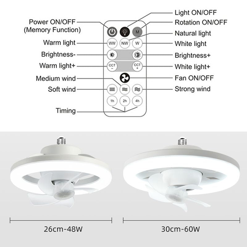 ✨Descuento por tiempo limitado✨Lámpara de ventilador LED con rotación de 360 grados