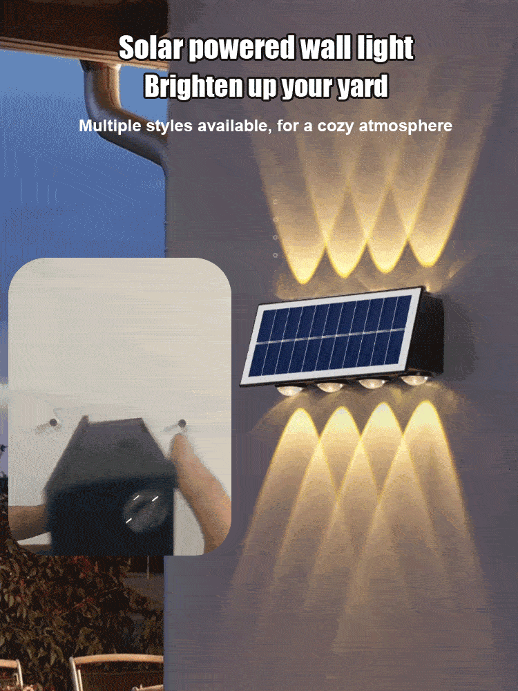 💥Promoción del último día 49 % de descuento💥 Luz de pared con energía solar
