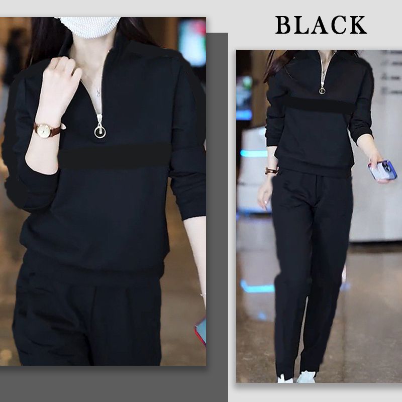 Sweatsuit de 2 piezas de cuello de collar de mujer