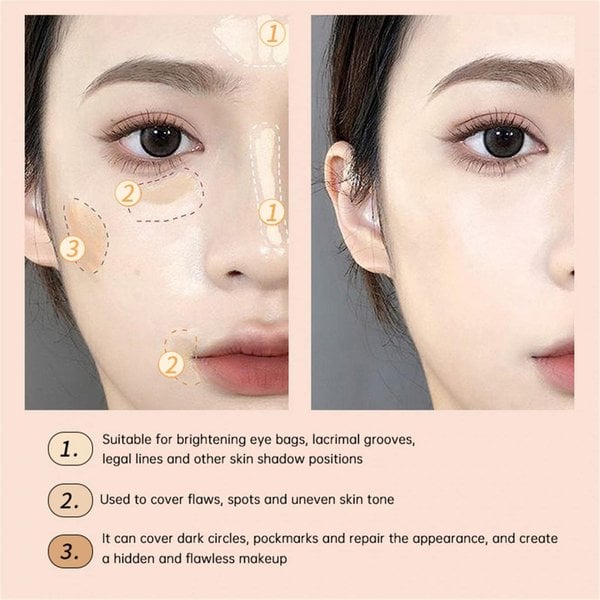 Paleta de correctores tricolor para cubrir cicatrices de acné y ojeras