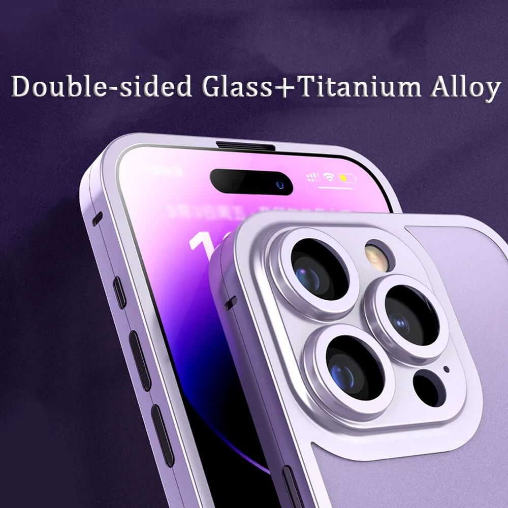 Para iPhone 13/14, aleación de titanio, estuche para teléfono con globo de doble cara con todo incluido