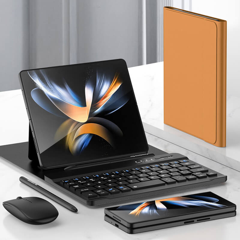 Teclado Inalámbrico de Bluetooth con Funda de Piel