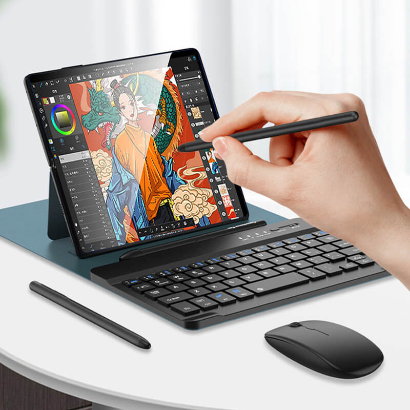 Teclado Inalámbrico de Bluetooth con Funda de Piel