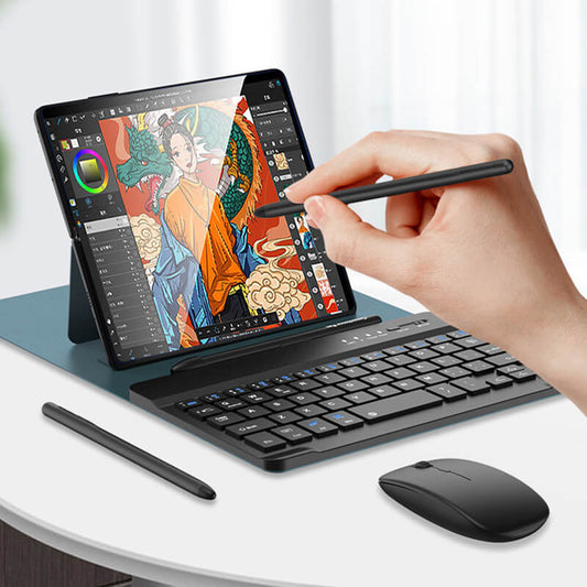 Teclado Inalámbrico de Bluetooth con Funda de Piel