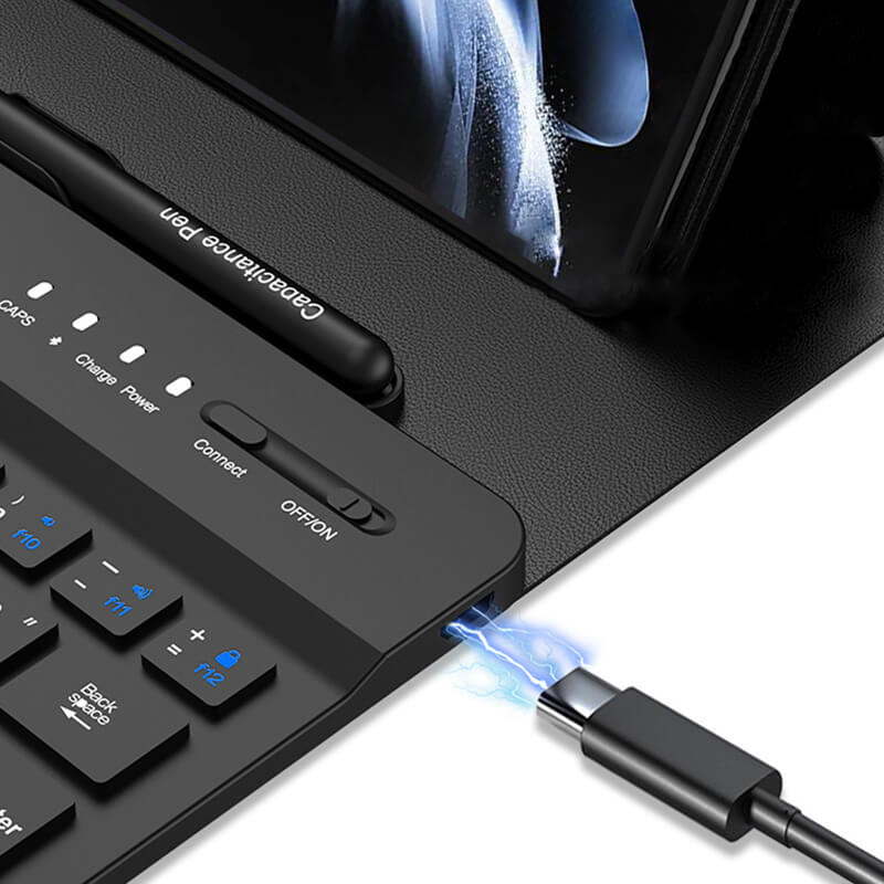Teclado Inalámbrico de Bluetooth con Funda de Piel