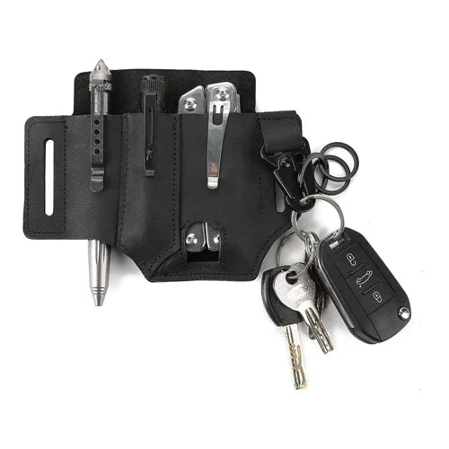 🔥49% DE DESCUENTO🔥Bolsa de cuero táctico con cinturón multiherramientas
