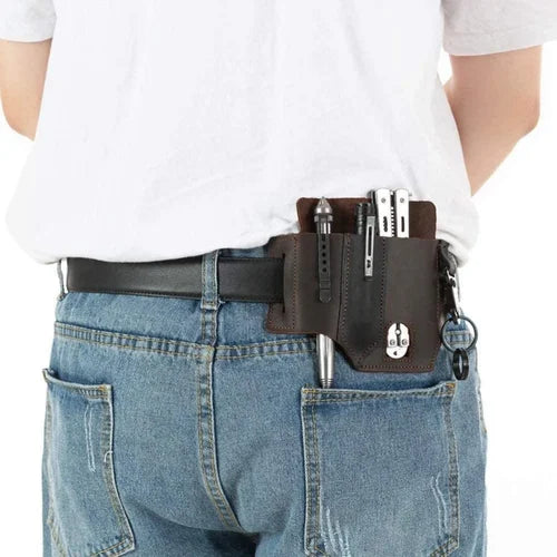 🔥49% DE DESCUENTO🔥Bolsa de cuero táctico con cinturón multiherramientas