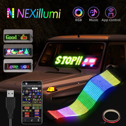 Pantalla LED Bluetooth flexible para vehículos