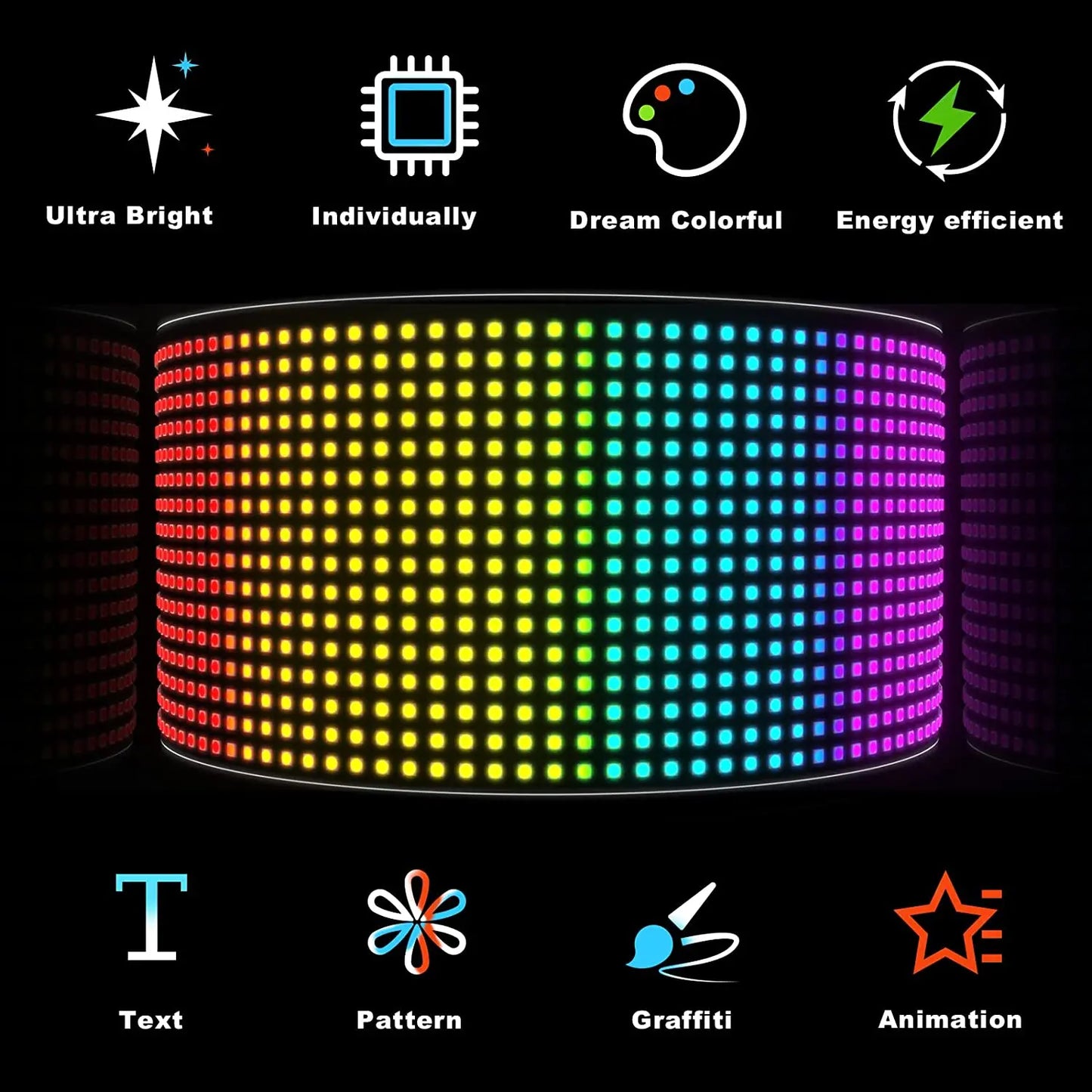 Pantalla LED Bluetooth flexible para vehículos