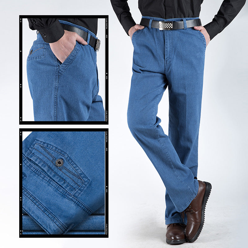 Jeans de cintura alta rectos para hombre