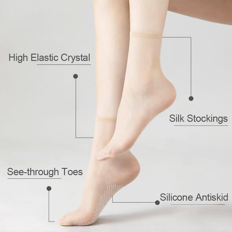 Calcetines de seda de cristal antideslizantes e invisibles