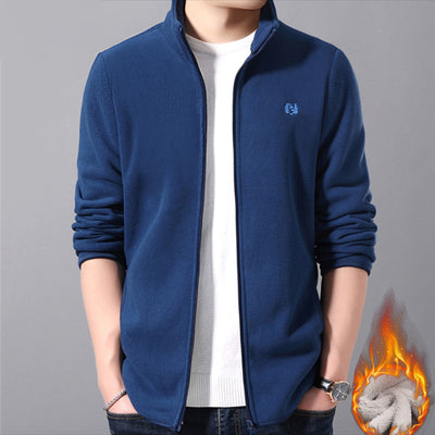 🎅【Un regalo cálido en invierno】 Chaqueta de forro polar suave casual al aire libre con cremallera completa ligera para hombre