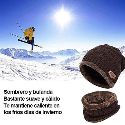 Cálido set de gorro y bufanda de 2 piezas