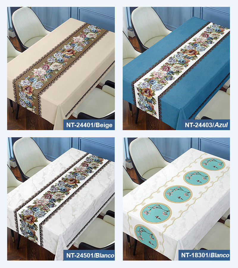 Mantel bordado impermeable y resistente al aceite