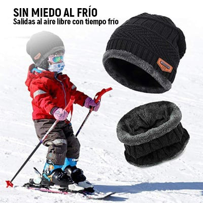 Cálido set de gorro y bufanda de 2 piezas