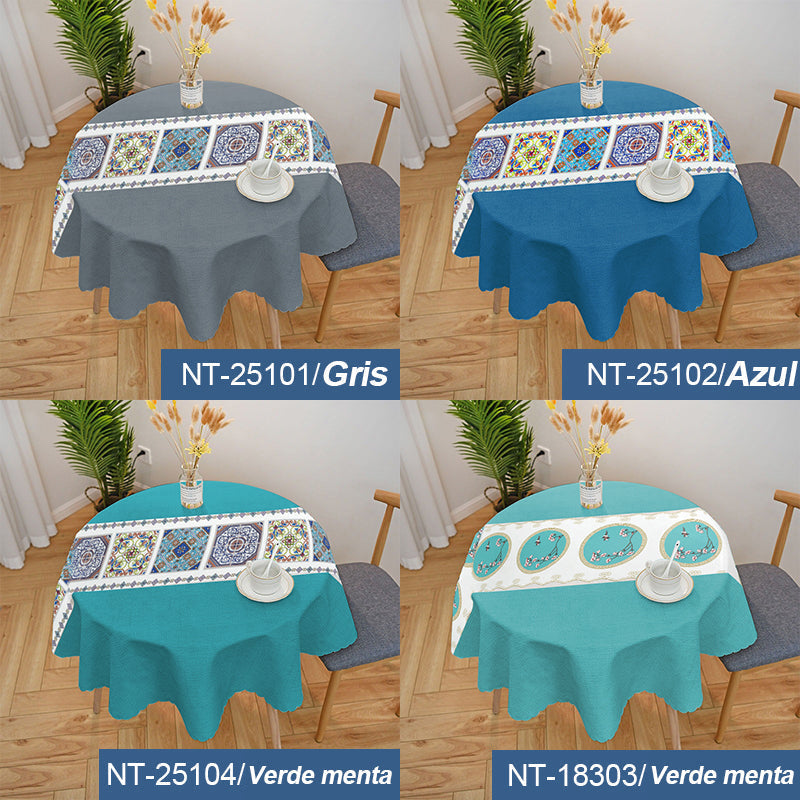 Mantel bordado impermeable y resistente al aceite