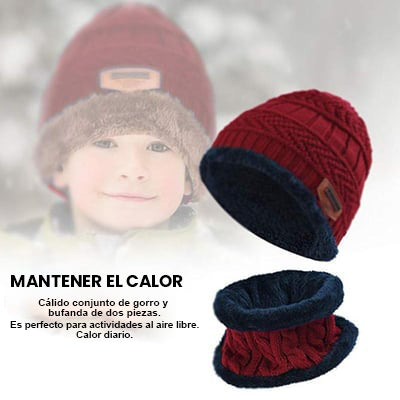 Cálido set de gorro y bufanda de 2 piezas