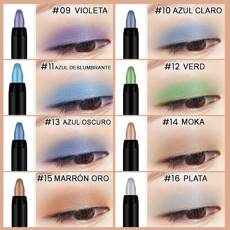 ✨Palo de sombra de ojos a prueba de agua con brillo✨pluma de maquillaje✨pluma de gusano de seda mentirosa✨