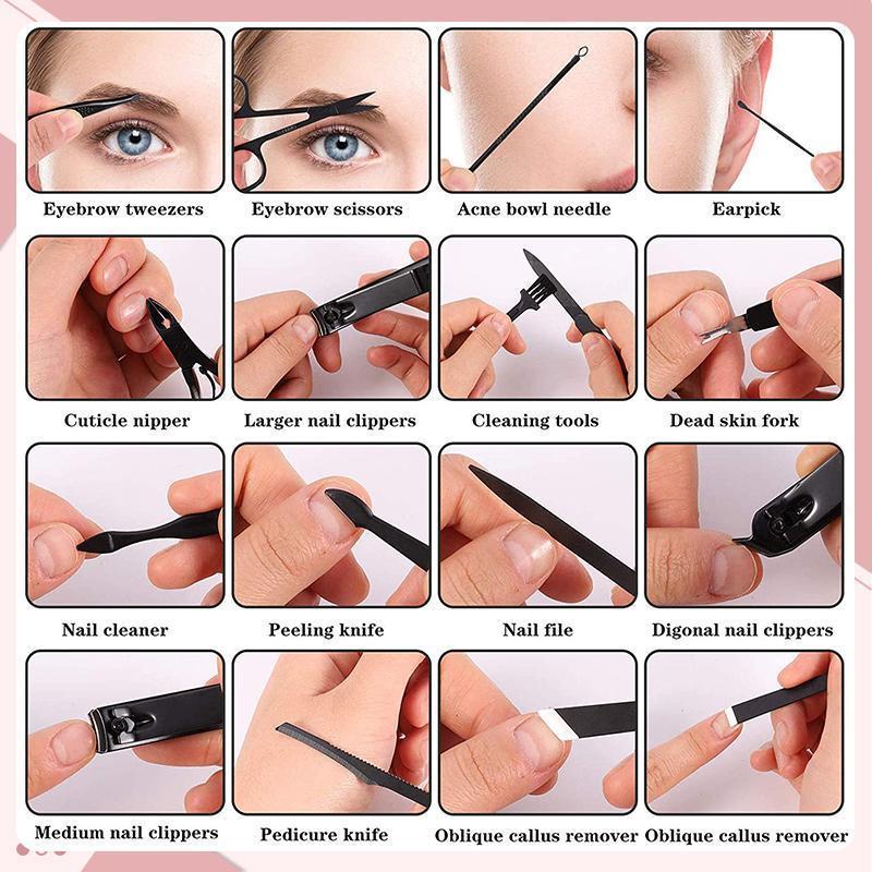 Regalo Perfecto-Set De Cuidado De Uñas De 16 Piezas (Diez Colores)