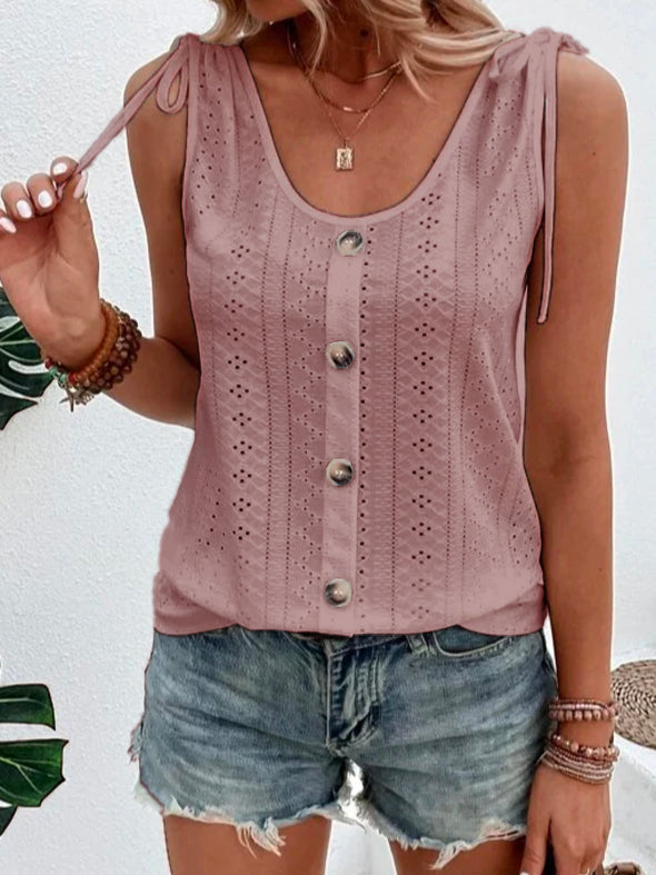 Camá de tanque Casual Loose Loose Crew Teck