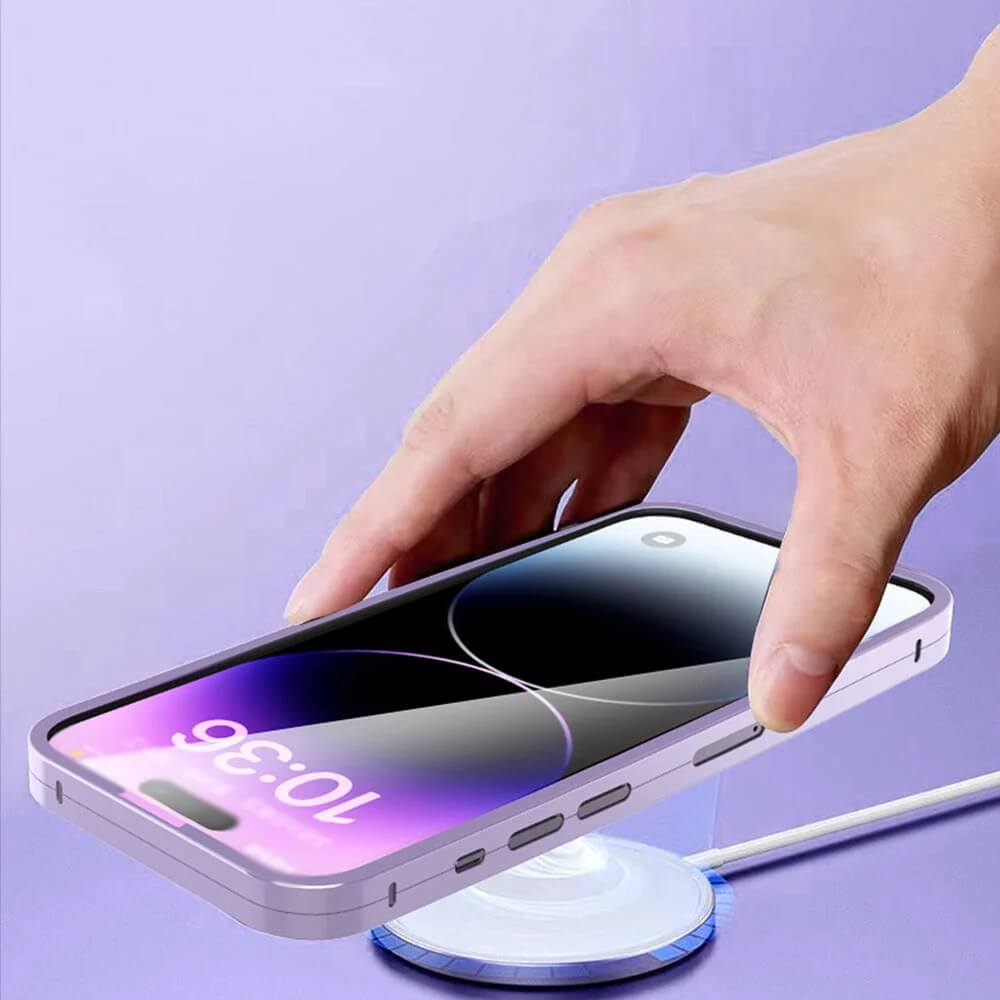 Para iPhone 13/14, aleación de titanio, estuche para teléfono con globo de doble cara con todo incluido