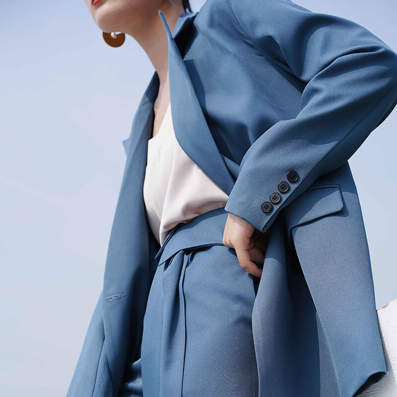 Chaqueta de traje elegante cárdigan delgado con cuello de solapa