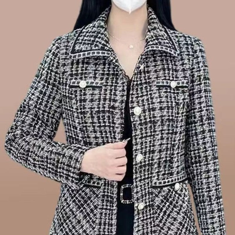 Blazer de mujer con estampado de pata de gallo